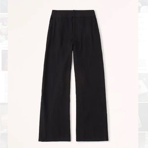 Abercrombie Split-Hem Linen Ultra-Wide Leg Pants
